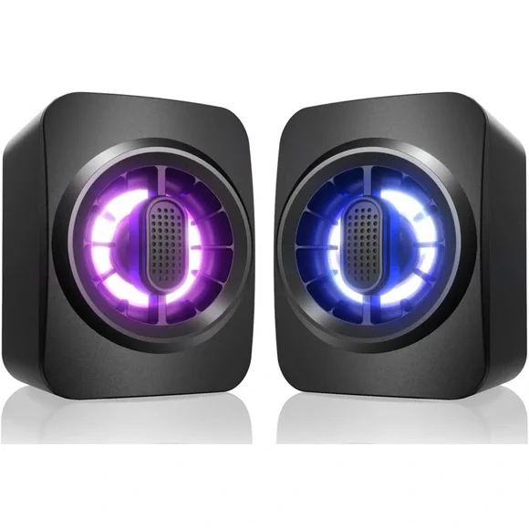 Computer Speakers, RGB PC Speakers, 3.5mm USB Powered Aux Speaker - Picture 5 of 10